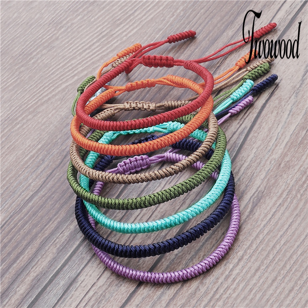 Gelang Tali Kepang Handmade Warna Solid Untuk Unisex