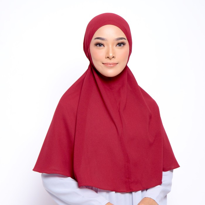 ZM Zaskia Mecca - Izy Maroon Hijab Kerudung Bergo