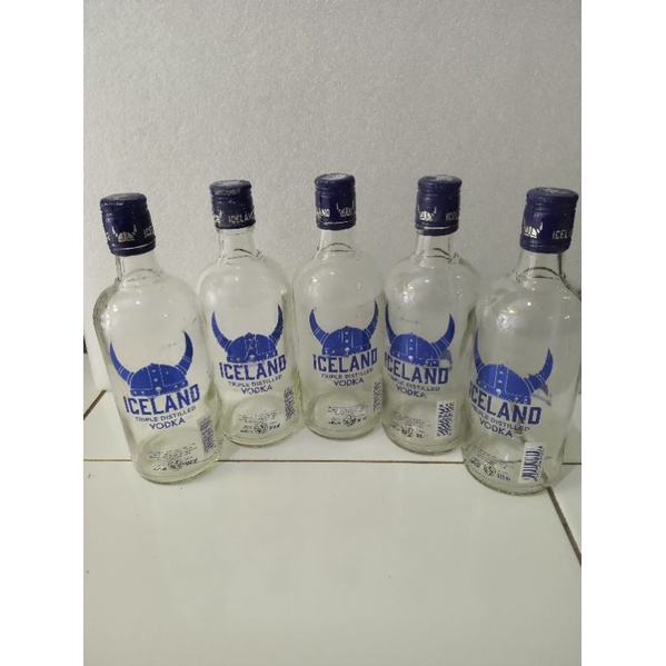 Botol miras iceland vodka botol bekas minuman vodka botol vodka cembung botol kaca