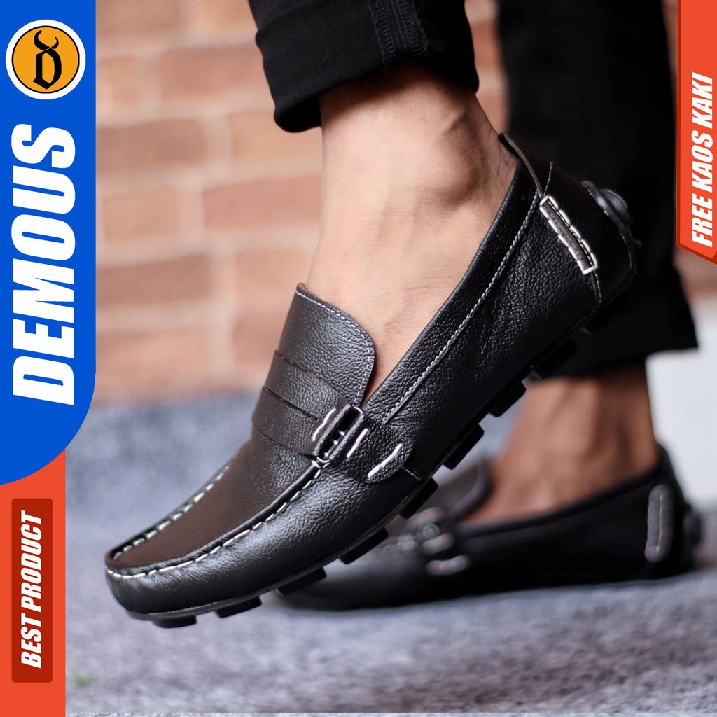 DOMOUS BEIJI Sepatu Formal Casual Pantofel Kerja Kantor Kulit Asli Pria