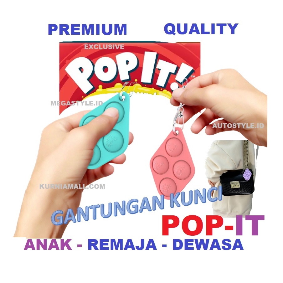 Gantungan kunci pop it fidget push Pop Its Push bubble stress kids pop it murah popit mainan anak rainbow POP IT MURAH POP IT JUMBO POP IT