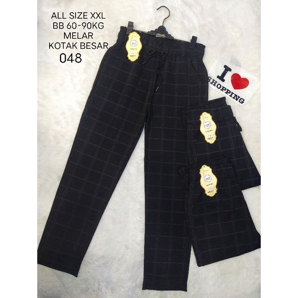 celana import murah celana kotak wanita celana Zara kotak wanita celana baggy kotak XXL 60-90kg