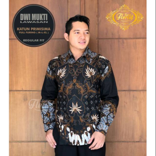 Batik DWI MUKTI LAWASAN Solo Kemeja Pria Katun Halus Sragenan Full Furing