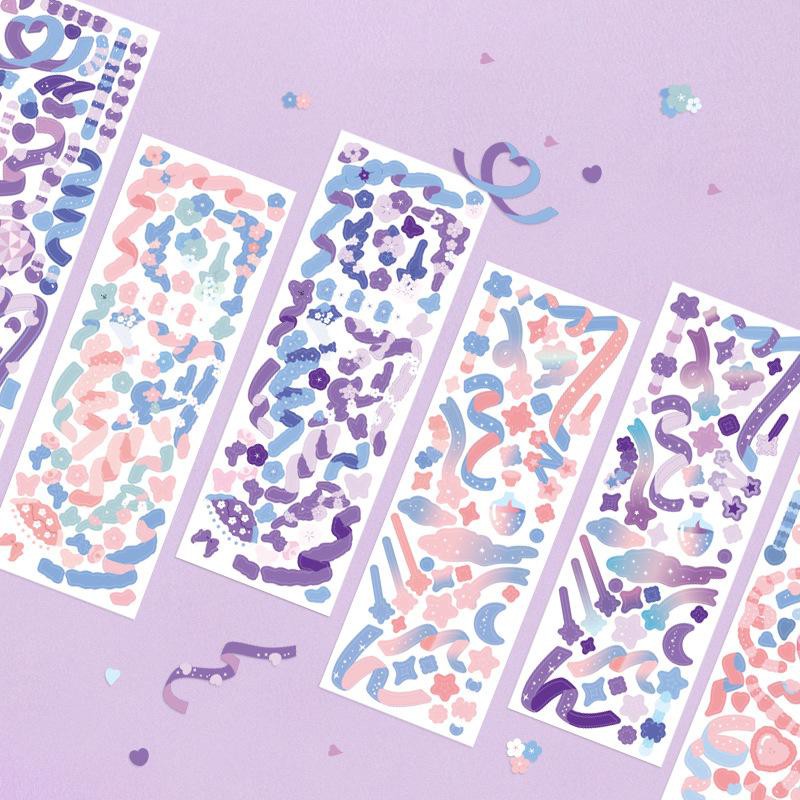 Journaling Ribbon Confetti Deco Sticker / Sticker Dekorasi Photocard-6