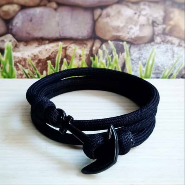 Gelang Jangkar Black Gelang Tali Gelang Prusik Gelang Gelang Jangkar Black Gelang Tali Gelang Prusik Gelang