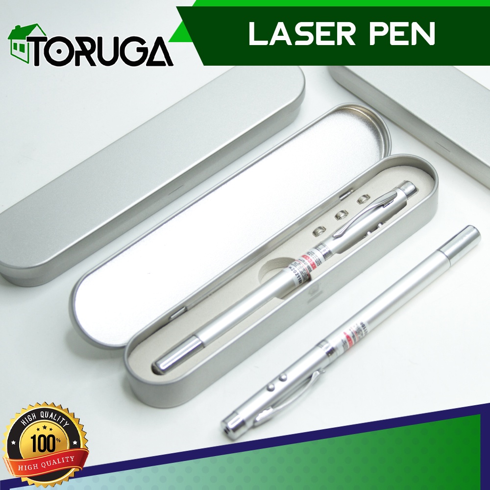 Pulpen Laser Pena Bolpoin LED Aluminium - 5 IN 1 Pen Ball Point