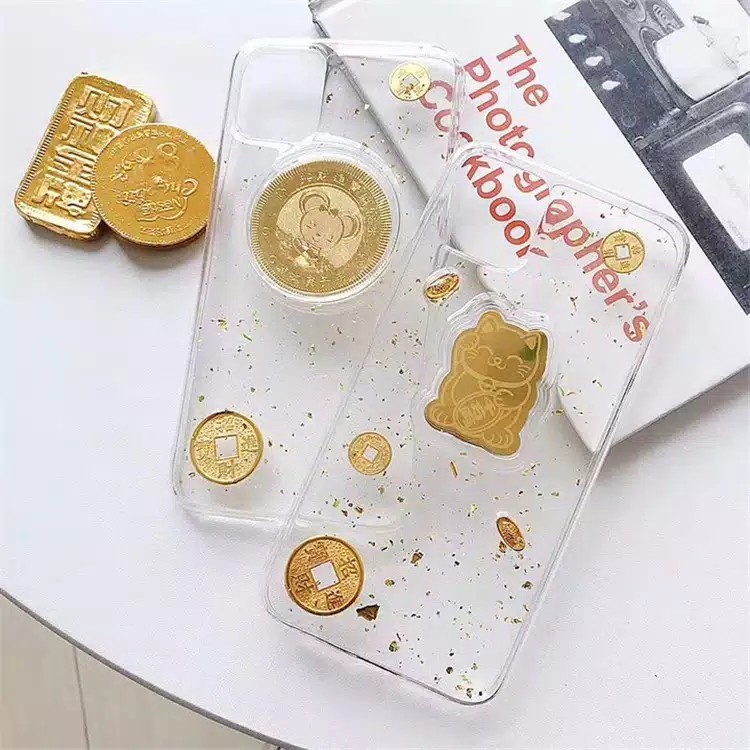 [CASING IMPOR] iPHONE Kucing Gongxifacai Imlek Gold Soft Case 6+ / XR / XS Max / 11 / 11 Pro Max by WEIKA COD