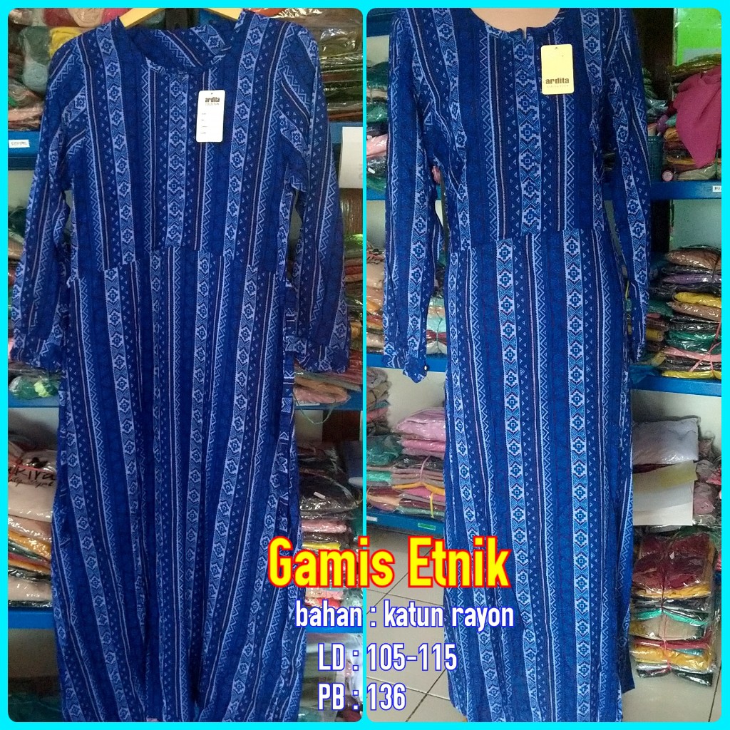 Homey Dress | Baju Gamis Rayon Model Etnik