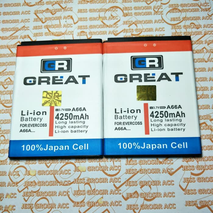 Baterai Battery Double Power GREAT EVERCOSS CROSS A66A , Elevate Y