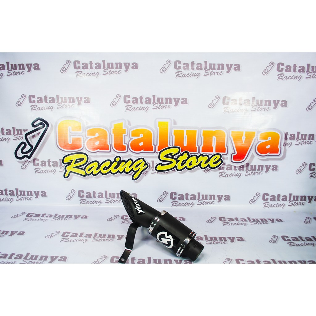 Knalpot Racing Silincer Sakura Slash Black Doff inlet 50 mm-1
