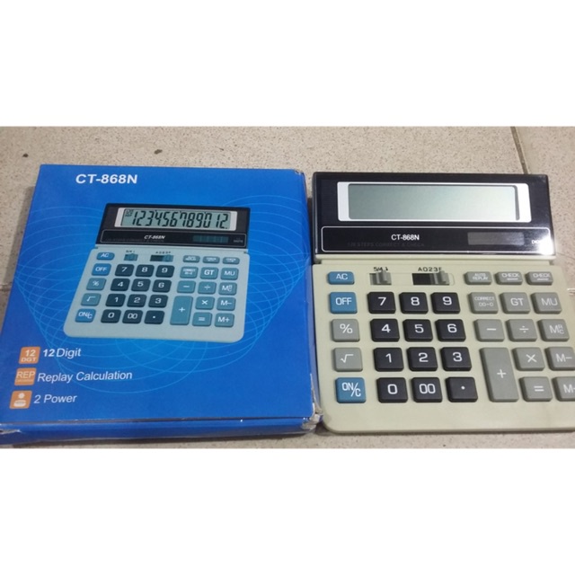 

RUMAH COD-KALKULATOR 16 CM CT868 2 POWER 12 DIGITS + AUTO REPLAY+ CHECK +CORRECT