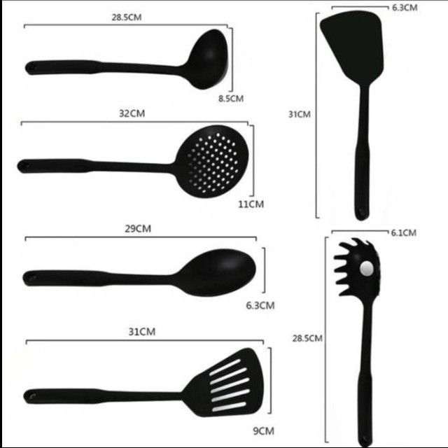 Spatula Set isi 6pcs With Gantungan Sutil Serbaguna / Tempat gantungan dan spatula set G-4406