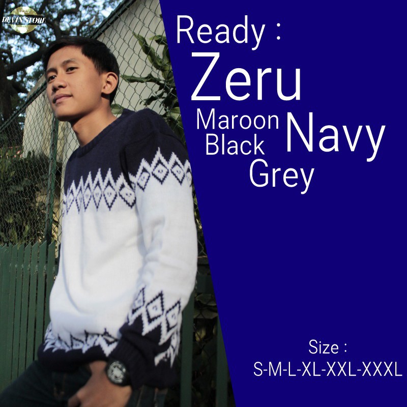 Baju rajut pria premium zeru size s m l xl xxl xxxl ukuran devinstore_