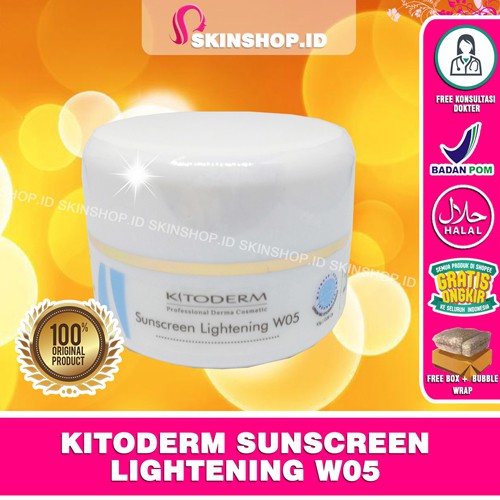 Kitoderm Sunscreen Lightening W05 10gr Cream Original / Krim Tabir Surya Pencerah SPF 50 BPOM