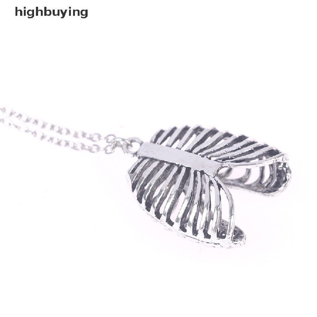 Hbid Kalung Rantai Liontin Tulang Anatomi Gaya Gothic Vintage Retro Punk Warna Silver