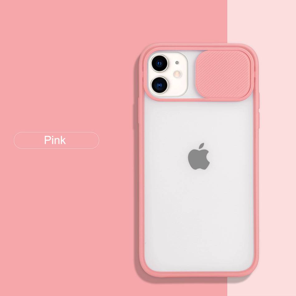 For iPhone 11 12 Mini Case 11 Pro Max Push Camera Protection Matte Clear Shockproof Case For iPhone XR X XS Max 8 7 Plus Cover