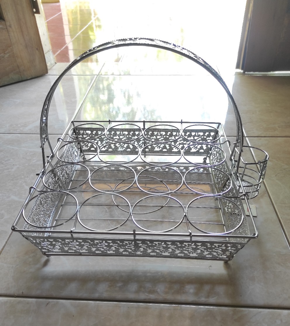 Kerangjang Aqua Gelas Segi Isi 16/keranjang Stainles