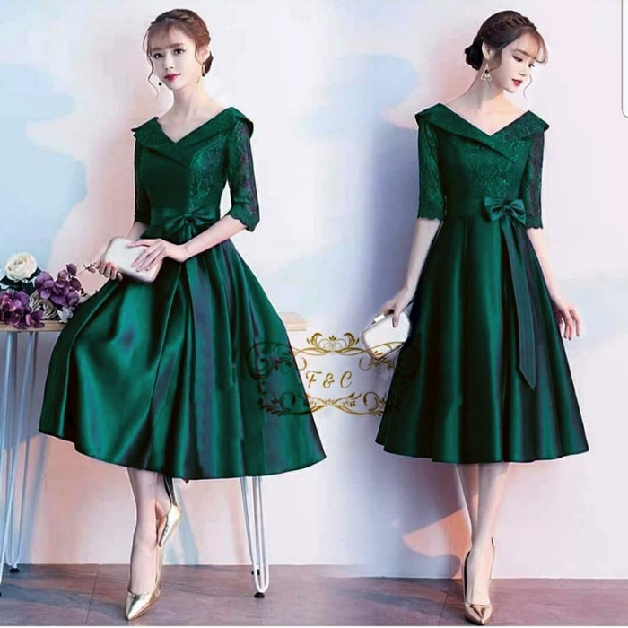 Dress 2020 bunga mawar party dress penyanyi kondangan dress natal putih wedding charmmy fashion