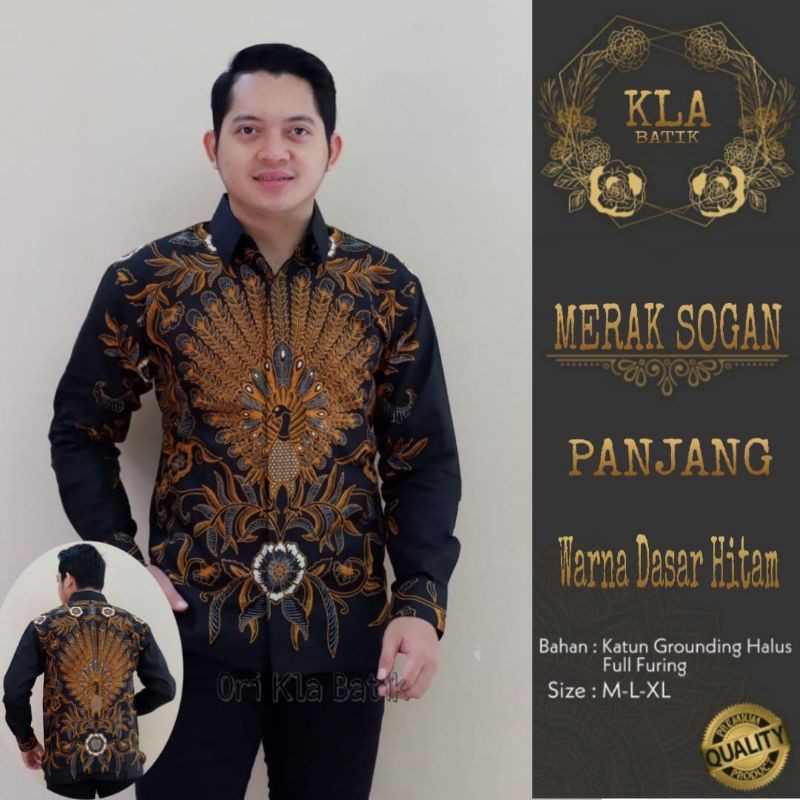 Batik Pria Exclusive Terbaru Kemeja Batik Eksklusif Lengan Panjang Batik Pria Warna Merak Coklat