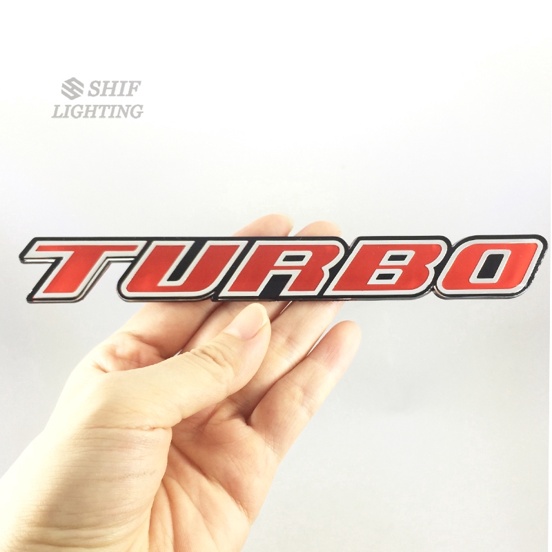 Stiker Emblem Mobil Turbo Logo Turbo Bahan ABS Kualitas Tinggi