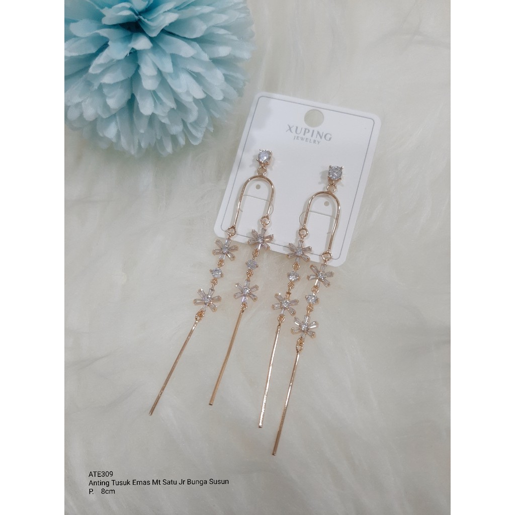 Anting Tusuk Xuping Mt Satu Jr Bunga Susun ATE308 ATP158