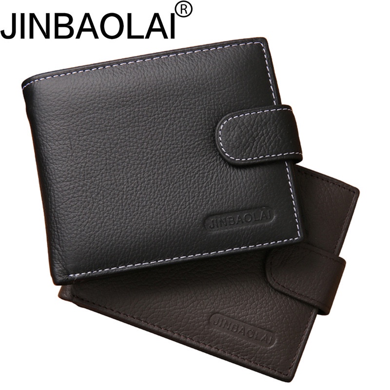 ORIGINAL JINBAOLAI 8040 DOMPET LIPAT PRIA KULIT ASLI DENGAN TEMPAT KOIN