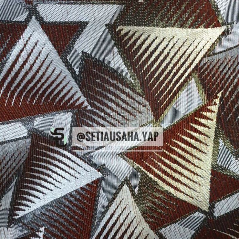 Bahan kain sofa nuansa black and gold motif abstrak geometris untuk dekorasi rumah by Setia usaha ya