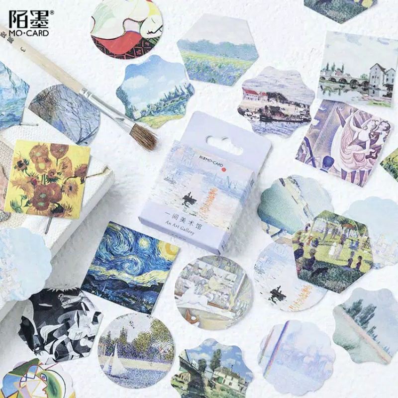 Painting Art Stiker Jurnal // Journal Sticker hiasan buku catatan aesthetic tumblr