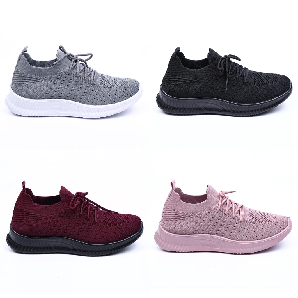 Sneakers Slip On Wanita Sepatu  Canvas Sports Shoes Wanita - A011-4