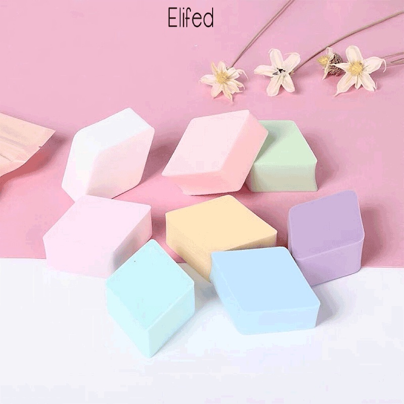 【 READY STOCK 】 Foundation Powder Puff Sponge Rhombus Shaped Wet And Dry 4 pcs/1Set