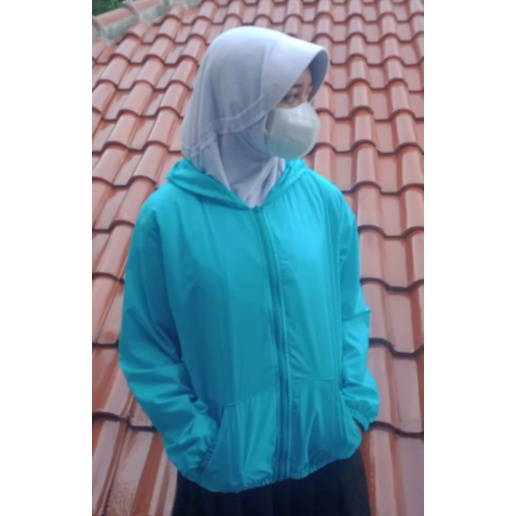 Jaket wanita korea transparan anti UV