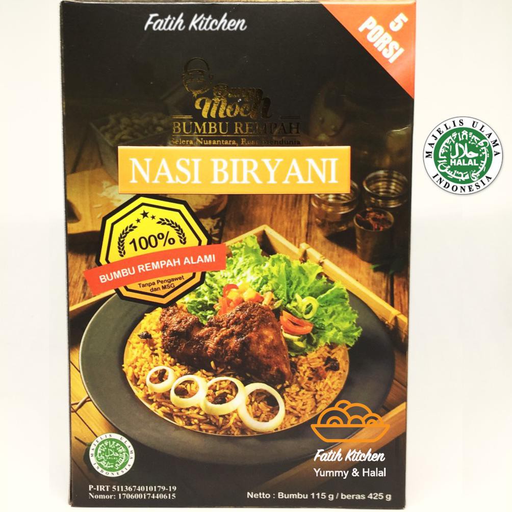 

{BISA COD} Bang Moch Nasi Briyani (Beras Basmati dan Bumbu) Bumbu Basah - Halal MUI OBRAL [Kode