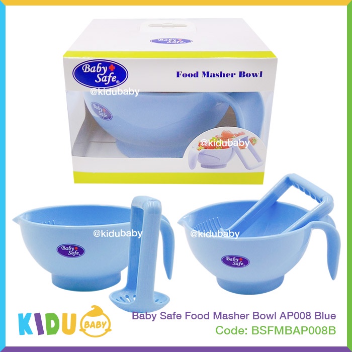 Baby Safe AP008 Mangkok Pelumat Penghalus Makanan Bayi Perlengkapan MPASI Food Masher Bowl AP008 Kidu Baby