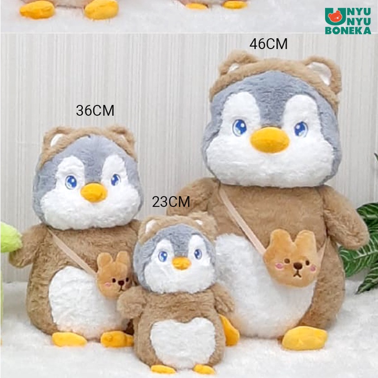 Boneka Pinguin Bulu + Tas Selempang Kostum Kelinci Beruang Bear Animal