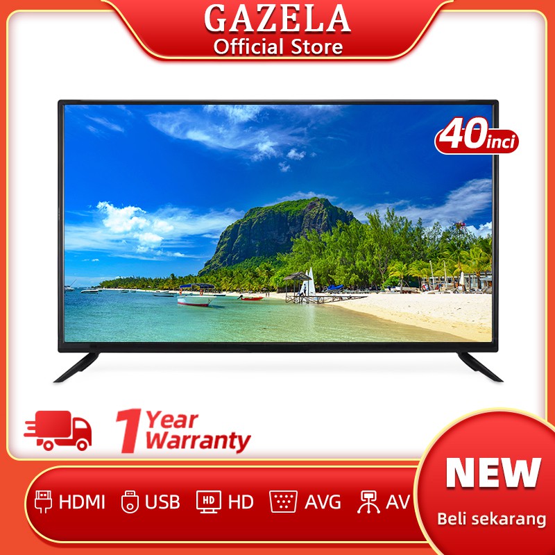 Gazela TV  LED 40 inci LED TV Analog & Digital HD Ready Televisi Murah Monitor Komputer/CCTV/PS3