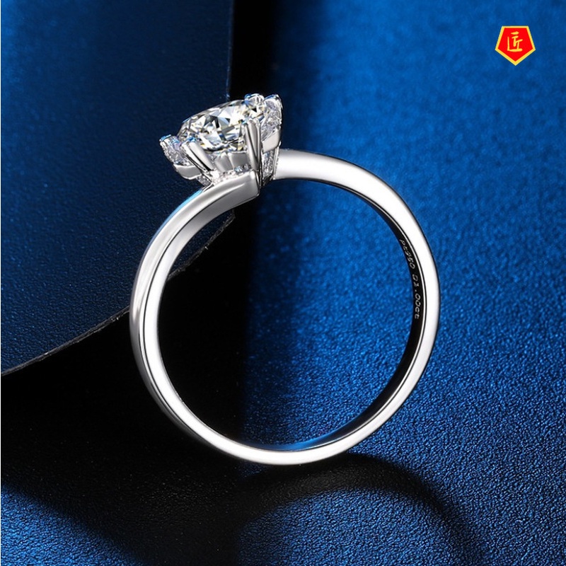 [Ready Stock]Elegant Moissanite Snowflake Twisted Opening Ring for Women