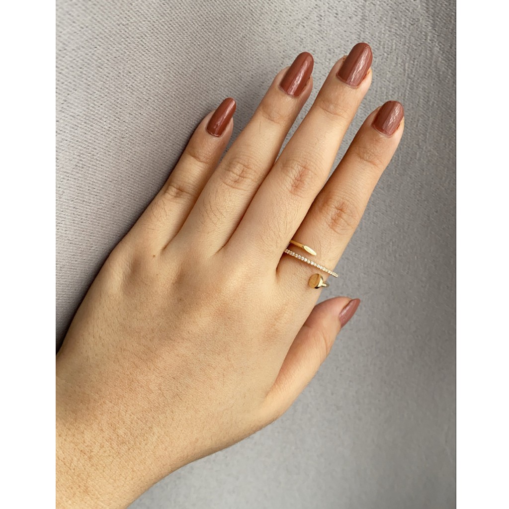 Cincin Korea Gold Plated Sangat cakep elegan CA016 Free Size Open Ring berlian mewah