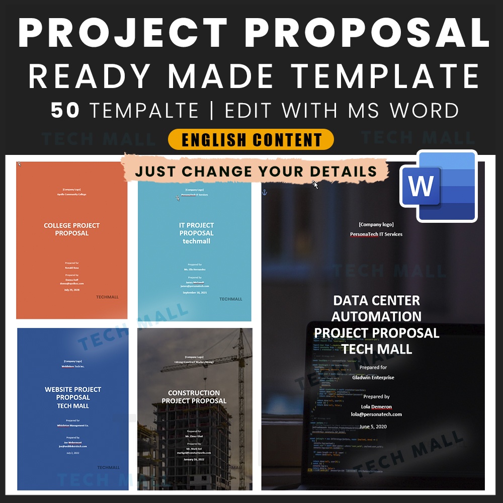 

NS 50 Project Proposal Content Ready Template | Edit Details only MS Word