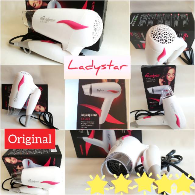 Hairdyer Ladystar Ls-203 pengering rambut profesional yang bisa dilipat original dan murah protable