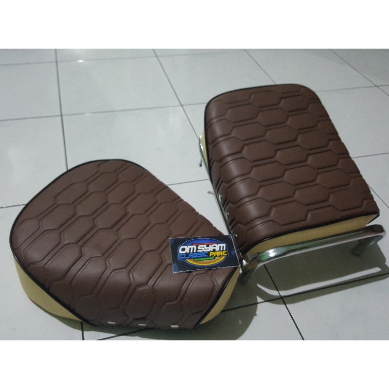 jok-sadel-jhok jok pisah 1 set depan belakang honda c70 c50 grand jok pispot c50 - jok C70-ensel jok