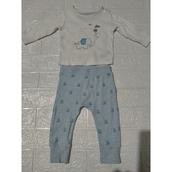Preloved Set Mothercare 2in1 Bear Preloved Setelan Bayi Mothercare Preloved Piyama Bayi Mothercare P