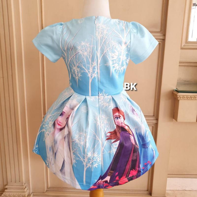 GA2603 FROZEN BUTTERFLY PURPLE DRESS GAUN BIRTHDAY ULANG TAHUN ANAK UNGU ELSA ANNA MURAH IMPORT LUCU