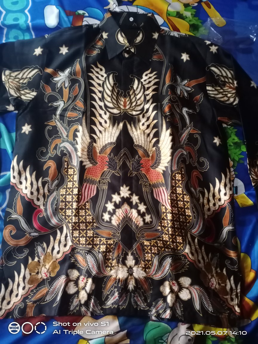 Kemeja Batik Semi Sutra Silky Premium Super Berfuring Batik Pekalongan Halus M L Xl Xxl Adem 0542988