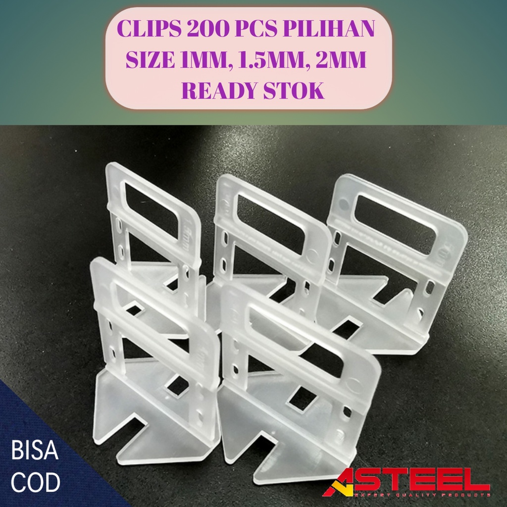 ASTEEL Clips klip paket 200 pcs alat perata pasang keramik tipe pasak tile spacer granit hemat