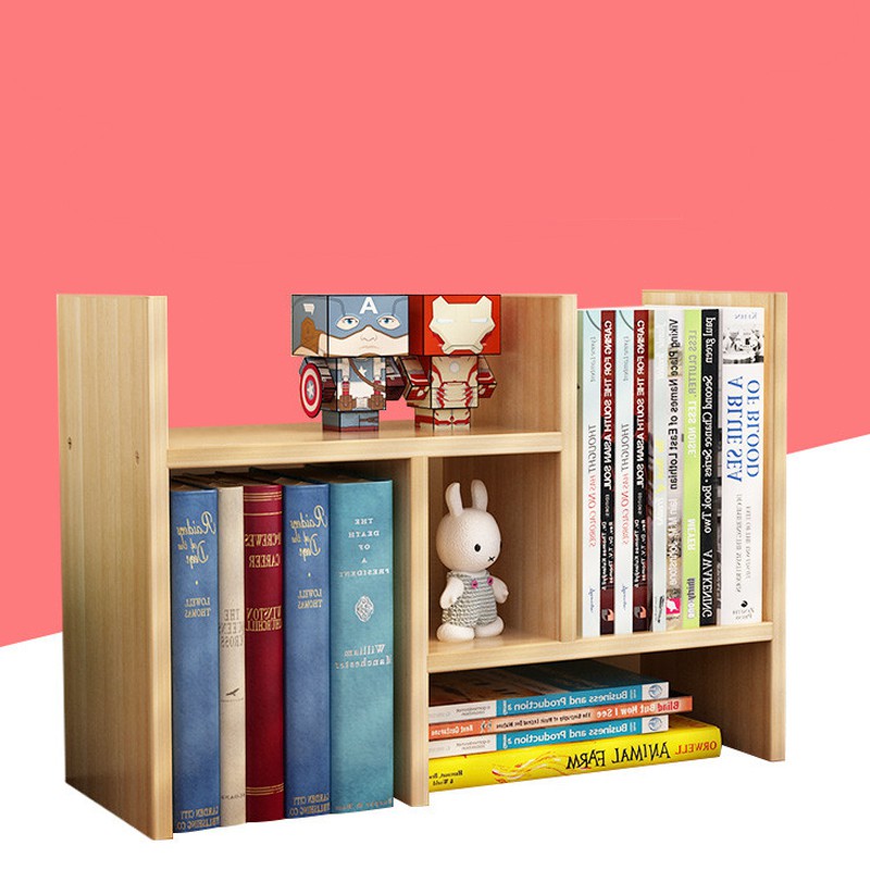 COD Rak Buku Meja Rak Buku Kayu Lemari Portable Susun Multifungsi Book Rack ZWJ4004