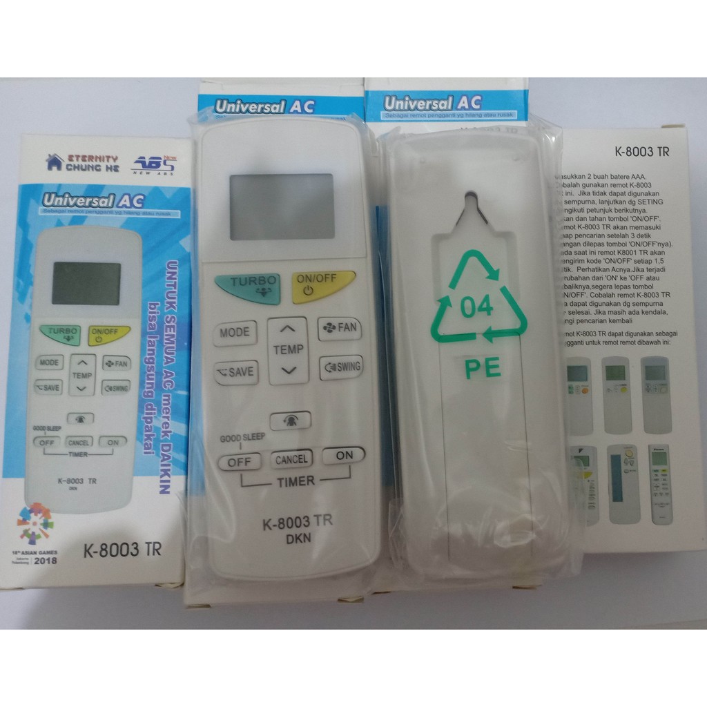 Remote Ac D4IKIN  TANPA SETTINGTYPE  k-8003tr-GROSIR-ECER