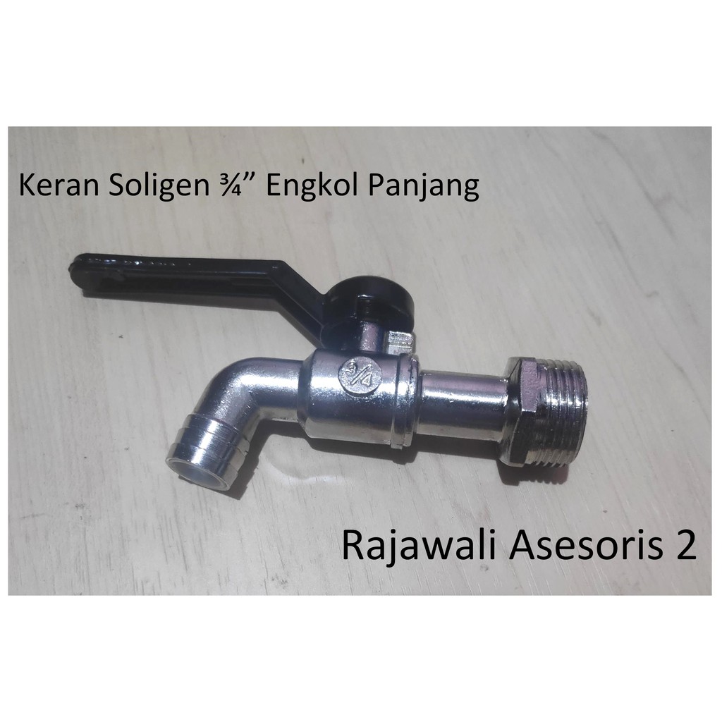 Keran Tembok / Kran Air Engkol Panjang Drat 3/4" SOLIGEN