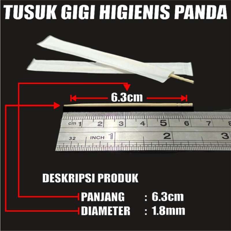 Tusuk Gigi Bambu Kayu Higienis Per Pack Bungkus Kertas Steril 500Pcs