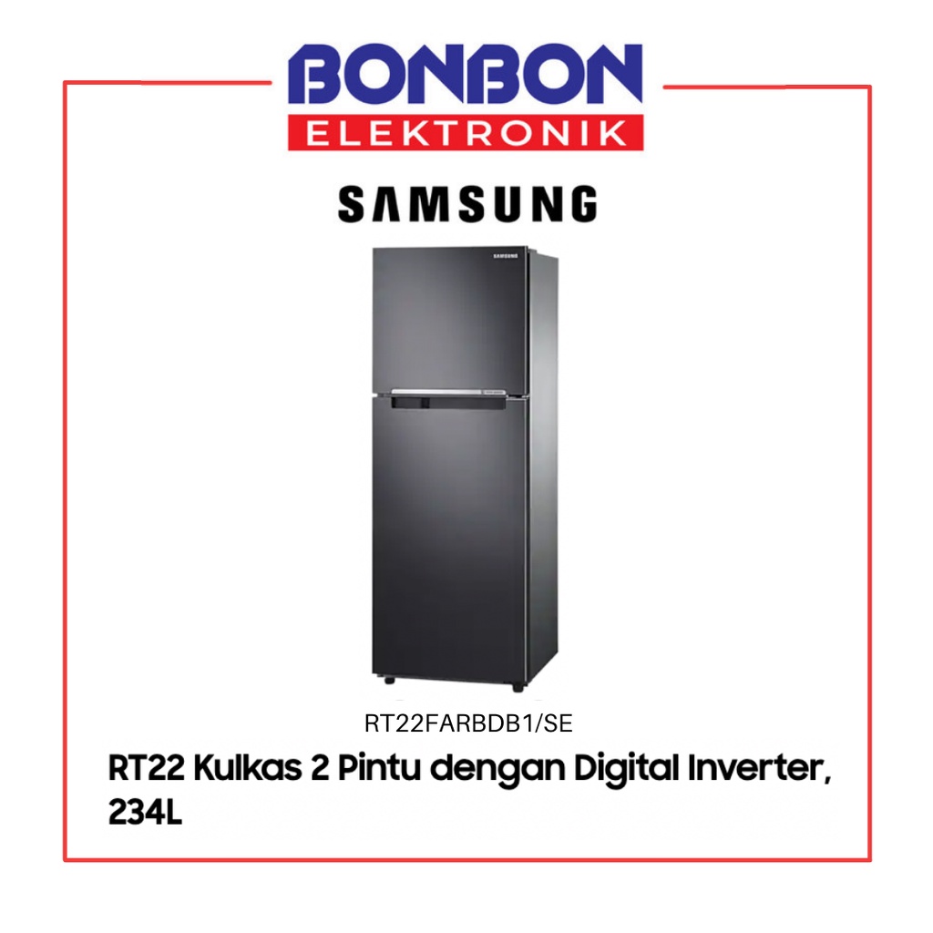 Samsung Kulkas 2 Pintu RT22FARBDB1 Digital Inverter 234L RT22