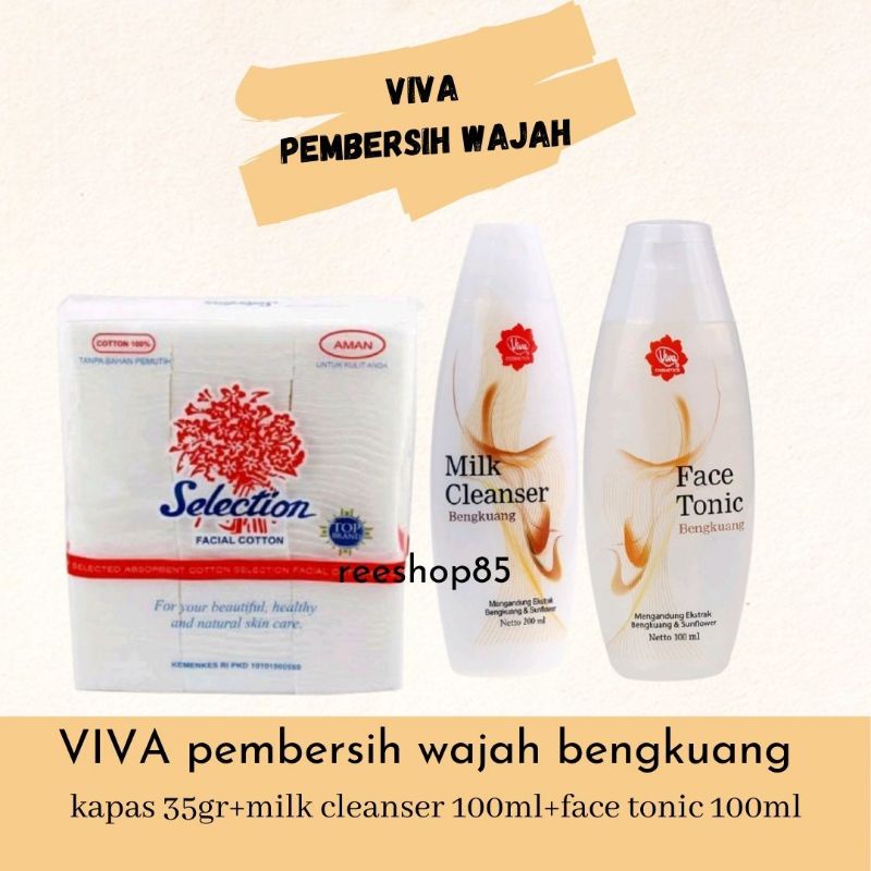 Viva Milk Cleanser Face Tonic Bengkuang Greentea Cucumber Kapas | Viva Pembersih Wajah